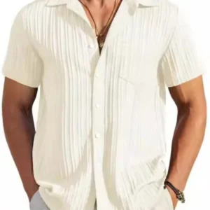 Men's Full Size Button Up Short Sleeve Shirt Plus Size